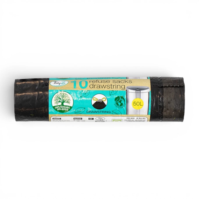 Wholesale Refuse Sacks 50L Drawstring 10pk | Wholesale Direct