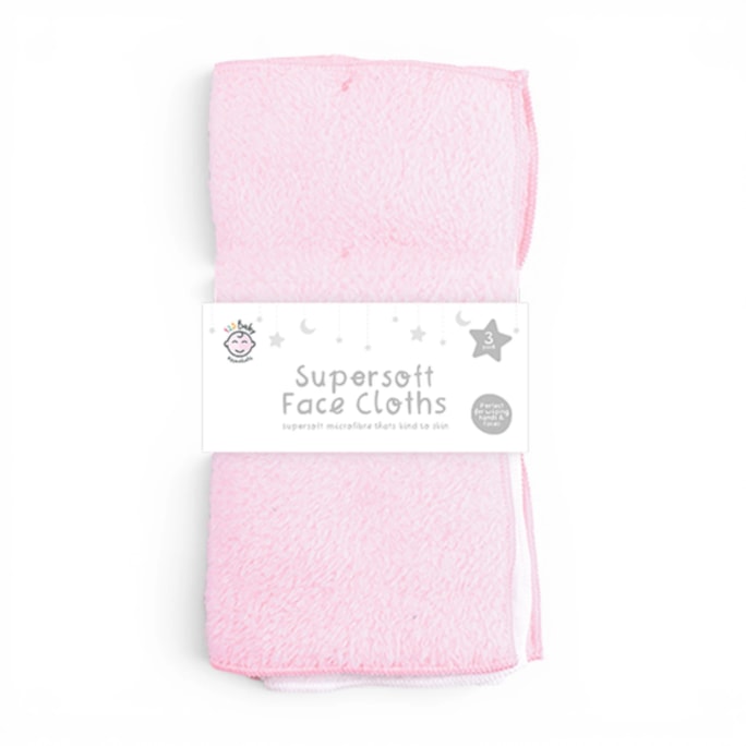 Wholesale Supersoft Microfibre Baby Face Towel - 3 Pack | Wholesale Direct