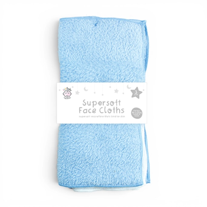 Wholesale Supersoft Microfibre Baby Face Towel - 3 Pack | Wholesale Direct
