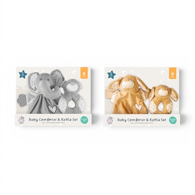 Wholesale Baby Comforter & Plush Rattle Set | Wholesale Direct