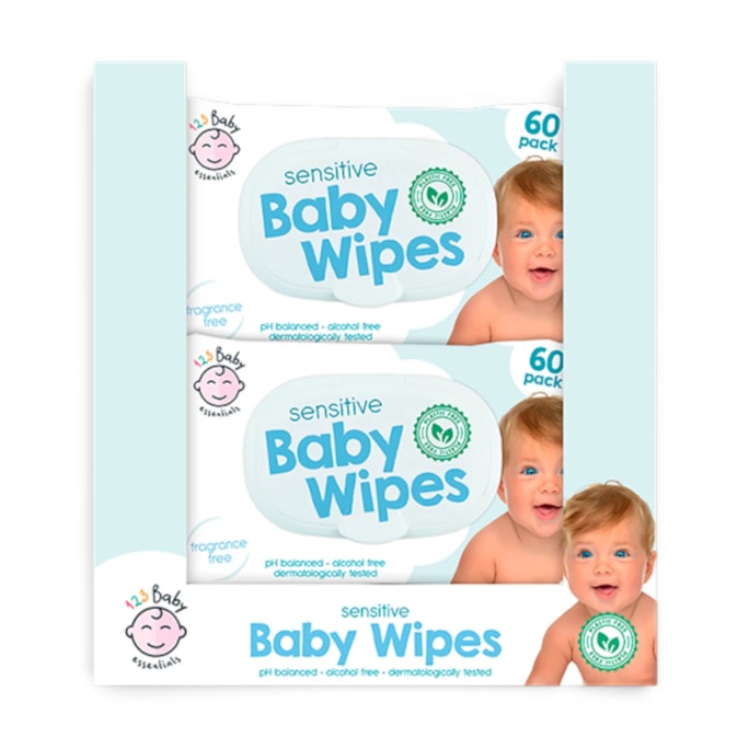 Wholesale Sensitive Baby Wipes 60 Pack Plastic Free In CDU | Wholesale Direct