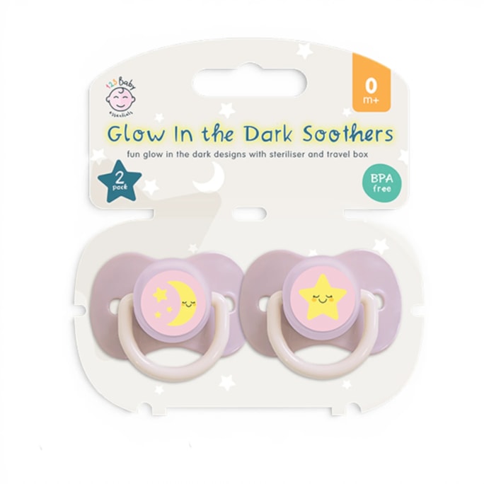 Wholesale Glow In The Dark Soothers & Travel Box - 2 Pack | Wholesale Direct