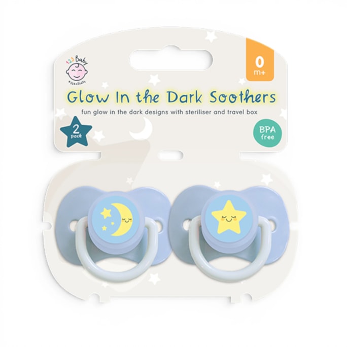 Wholesale Glow In The Dark Soothers & Travel Box - 2 Pack | Wholesale Direct