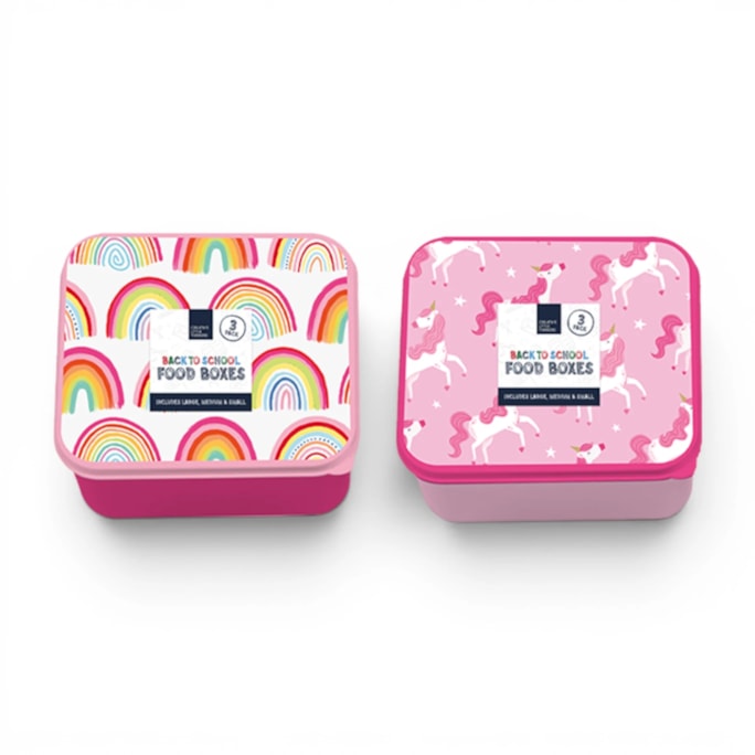 Wholesale Girls Printed Food Boxes 3 Pack | Wholesale Direct