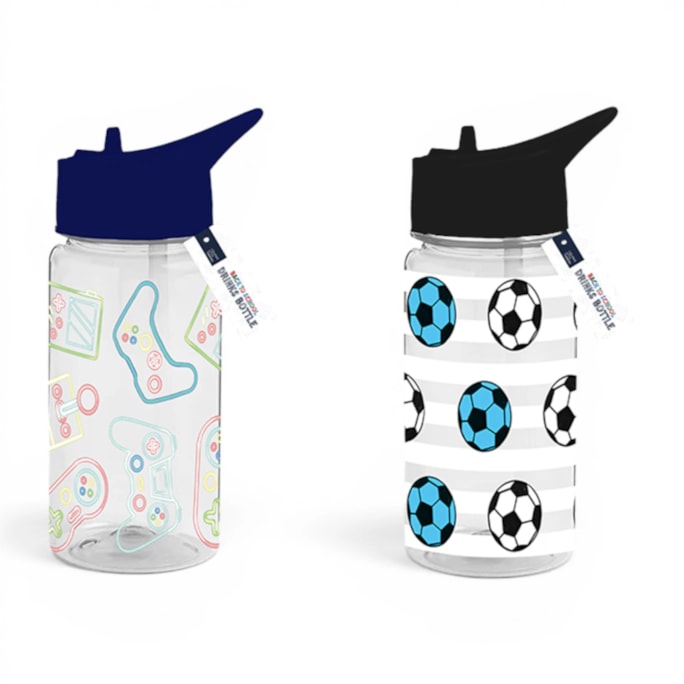 Wholesale Boys Printed Bottle With Straw 400ml | Wholesale Direct