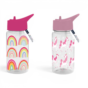 Wholesale Girls Printed Bottle With Straw 400ml | Wholesale Direct Wholesale Girls Printed Bottle With Straw 400ml | Wholesale Direct