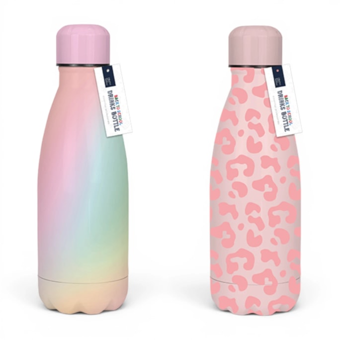 Wholesale Girls Printed Metal Water Bottle 350ml | Wholesale Direct