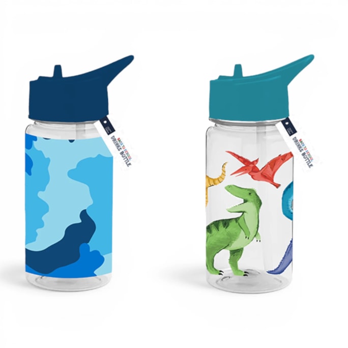 Wholesale Boys Printed Bottle With Straw 400ml | Wholesale Direct