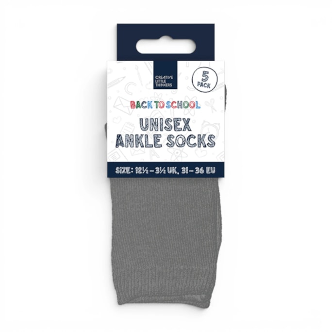 Wholesale Unisex Ankle Socks 5 Pack 4 Assorted Sizes | Wholesale Direct