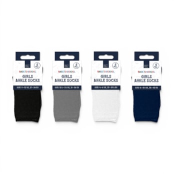 Wholesale Unisex Ankle Socks 5 Pack 4 Assorted Sizes | Wholesale Direct