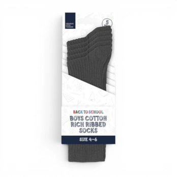 Wholesale Boys Cotton Rich Ribbed Socks 5 Pack 4 Assorted sizes | Wholesale Direct Wholesale Boys Cotton Rich Ribbed Socks 5 Pack 4 Assorted sizes | Wholesale Direct