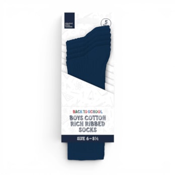 Wholesale Boys Cotton Rich Ribbed Socks 5 Pack 4 Assorted sizes | Wholesale Direct Wholesale Boys Cotton Rich Ribbed Socks 5 Pack 4 Assorted sizes | Wholesale Direct