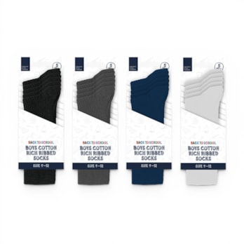 Wholesale Boys Cotton Rich Ribbed Socks 5 Pack 4 Assorted sizes | Wholesale Direct Wholesale Boys Cotton Rich Ribbed Socks 5 Pack 4 Assorted sizes | Wholesale Direct