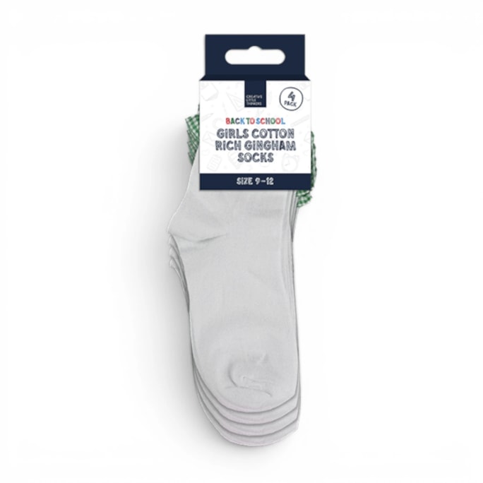 Wholesale Girls Cotton Rich Gingham Socks 4 Pack 4 Assorted sizes | Wholesale Direct Wholesale Girls Cotton Rich Gingham Socks 4 Pack 4 Assorted sizes | Wholesale Direct
