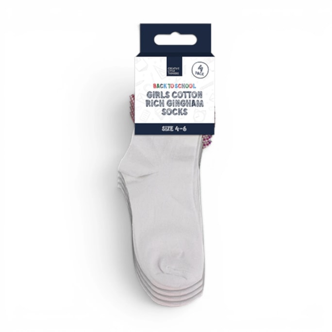 Wholesale Girls Cotton Rich Gingham Socks 4 Pack 4 Assorted sizes | Wholesale Direct Wholesale Girls Cotton Rich Gingham Socks 4 Pack 4 Assorted sizes | Wholesale Direct