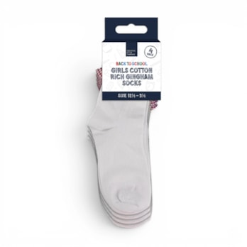 Wholesale Girls Cotton Rich Gingham Socks 4 Pack 4 Assorted sizes | Wholesale Direct Wholesale Girls Cotton Rich Gingham Socks 4 Pack 4 Assorted sizes | Wholesale Direct