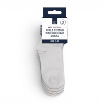 Wholesale Girls Cotton Rich Gingham Socks 4 Pack 4 Assorted sizes | Wholesale Direct