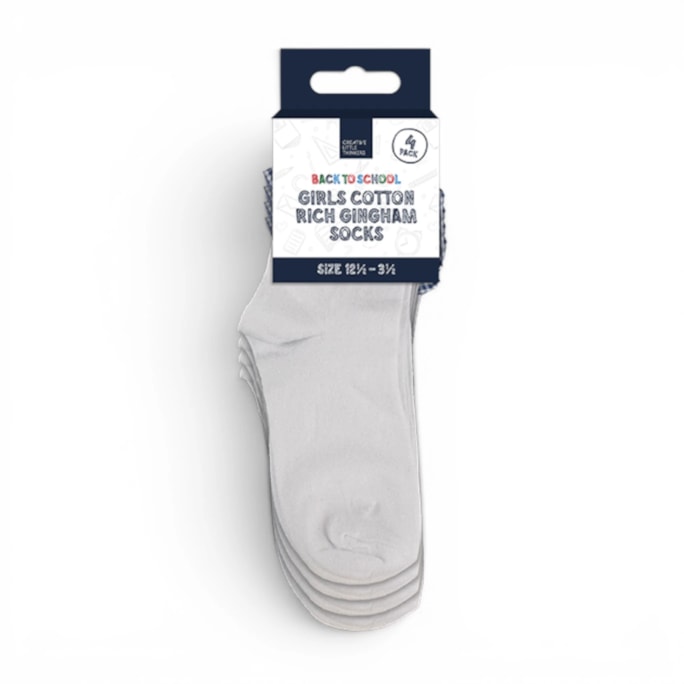 Wholesale Girls Cotton Rich Gingham Socks 4 Pack 4 Assorted sizes | Wholesale Direct Wholesale Girls Cotton Rich Gingham Socks 4 Pack 4 Assorted sizes | Wholesale Direct