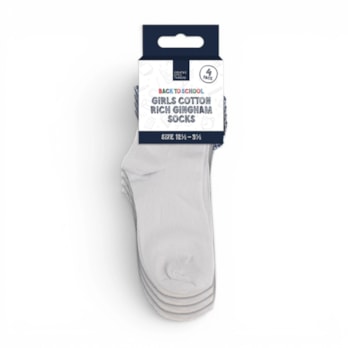 Wholesale Girls Cotton Rich Gingham Socks 4 Pack 4 Assorted sizes | Wholesale Direct