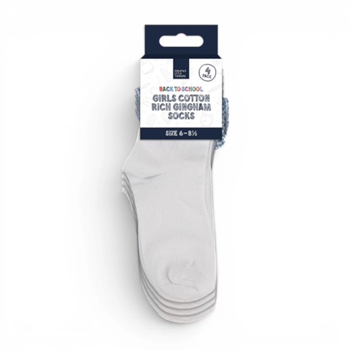 Wholesale Girls Cotton Rich Gingham Socks 4 Pack 4 Assorted sizes | Wholesale Direct Wholesale Girls Cotton Rich Gingham Socks 4 Pack 4 Assorted sizes | Wholesale Direct