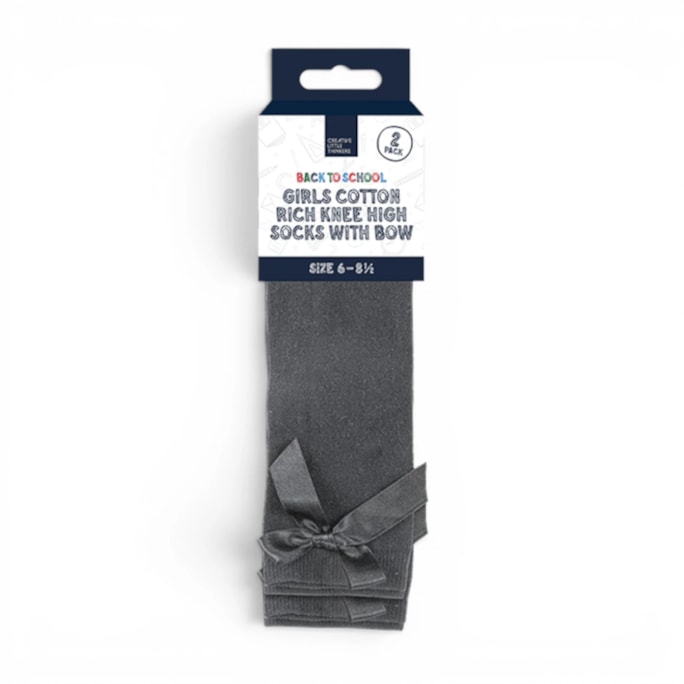 Wholesale Girls Cotton Rich Knee Socks with Bow 2 Pack 4 Assorted sizes | Wholesale Direct Wholesale Girls Cotton Rich Knee Socks with Bow 2 Pack 4 Assorted sizes | Wholesale Direct