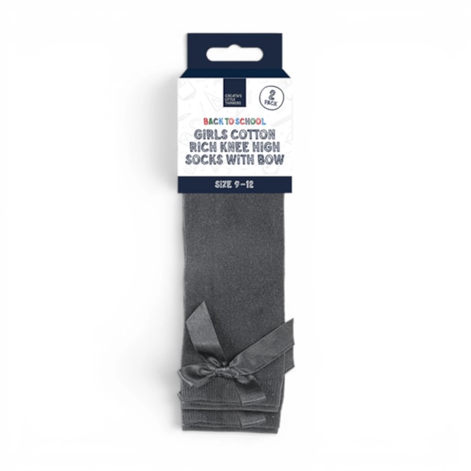 Wholesale Girls Cotton Rich Knee Socks with Bow 2 Pack 4 Assorted sizes | Wholesale Direct Wholesale Girls Cotton Rich Knee Socks with Bow 2 Pack 4 Assorted sizes | Wholesale Direct