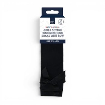 Wholesale Girls Cotton Rich Knee Socks with Bow 2 Pack 4 Assorted sizes | Wholesale Direct Wholesale Girls Cotton Rich Knee Socks with Bow 2 Pack 4 Assorted sizes | Wholesale Direct