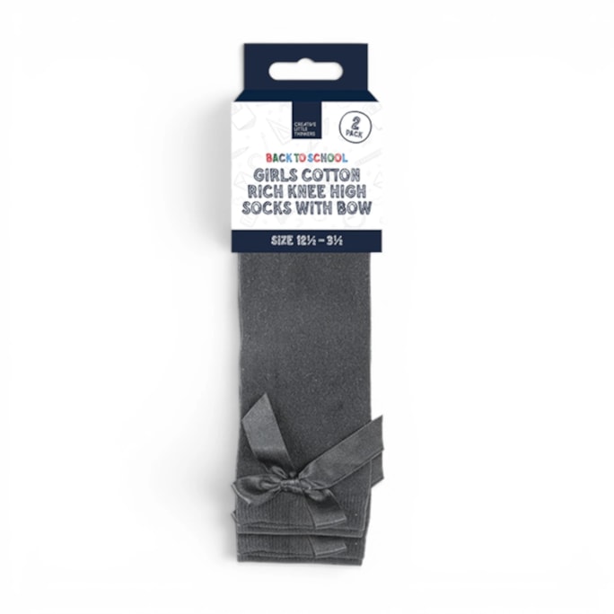 Wholesale Girls Cotton Rich Knee Socks with Bow 2 Pack 4 Assorted sizes | Wholesale Direct Wholesale Girls Cotton Rich Knee Socks with Bow 2 Pack 4 Assorted sizes | Wholesale Direct