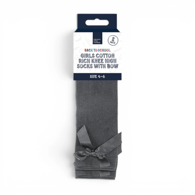 Wholesale Girls Cotton Rich Knee Socks with Bow 2 Pack 4 Assorted sizes | Wholesale Direct Wholesale Girls Cotton Rich Knee Socks with Bow 2 Pack 4 Assorted sizes | Wholesale Direct