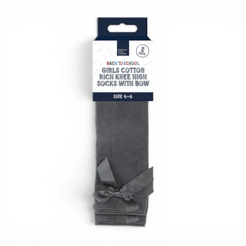 Wholesale Girls Cotton Rich Knee Socks with Bow 2 Pack 4 Assorted sizes | Wholesale Direct Wholesale Girls Cotton Rich Knee Socks with Bow 2 Pack 4 Assorted sizes | Wholesale Direct