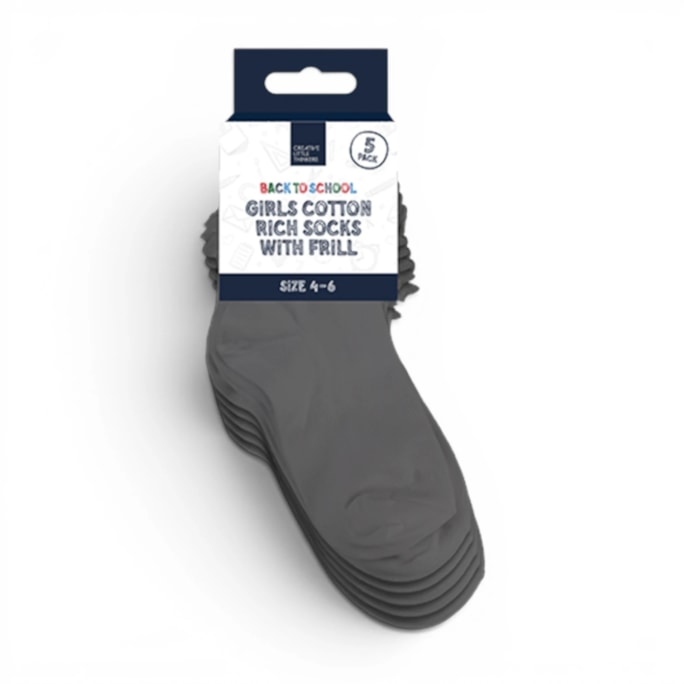 Wholesale Girls Cotton Rich Socks with Frill 5 Pack 4 Assorted sizes | Wholesale Direct Wholesale Girls Cotton Rich Socks with Frill 5 Pack 4 Assorted sizes | Wholesale Direct