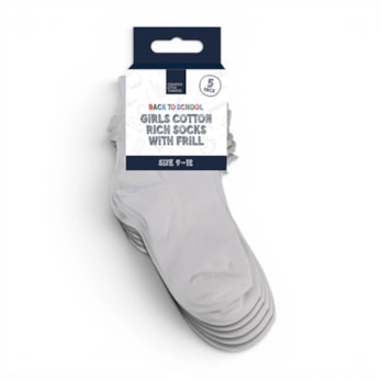 Wholesale Girls Cotton Rich Socks with Frill 5 Pack 4 Assorted sizes | Wholesale Direct Wholesale Girls Cotton Rich Socks with Frill 5 Pack 4 Assorted sizes | Wholesale Direct