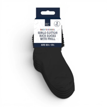 Wholesale Girls Cotton Rich Socks with Frill 5 Pack 4 Assorted sizes | Wholesale Direct Wholesale Girls Cotton Rich Socks with Frill 5 Pack 4 Assorted sizes | Wholesale Direct