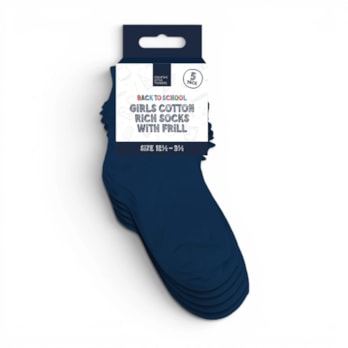 Wholesale Girls Cotton Rich Socks with Frill 5 Pack 4 Assorted sizes | Wholesale Direct