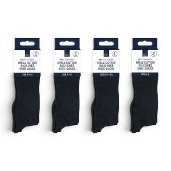 Wholesale Girls Cotton Rich Knee High Socks 3 Pack 4 Assorted sizes | Wholesale Direct