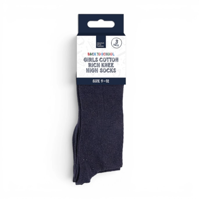 Wholesale Girls Cotton Rich Knee High Socks 3 Pack 4 Assorted sizes | Wholesale Direct Wholesale Girls Cotton Rich Knee High Socks 3 Pack 4 Assorted sizes | Wholesale Direct
