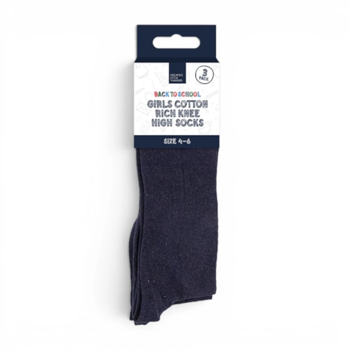 Wholesale Girls Cotton Rich Knee High Socks 3 Pack 4 Assorted sizes | Wholesale Direct Wholesale Girls Cotton Rich Knee High Socks 3 Pack 4 Assorted sizes | Wholesale Direct