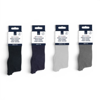 Wholesale Girls Cotton Rich Knee High Socks 3 Pack 4 Assorted sizes | Wholesale Direct