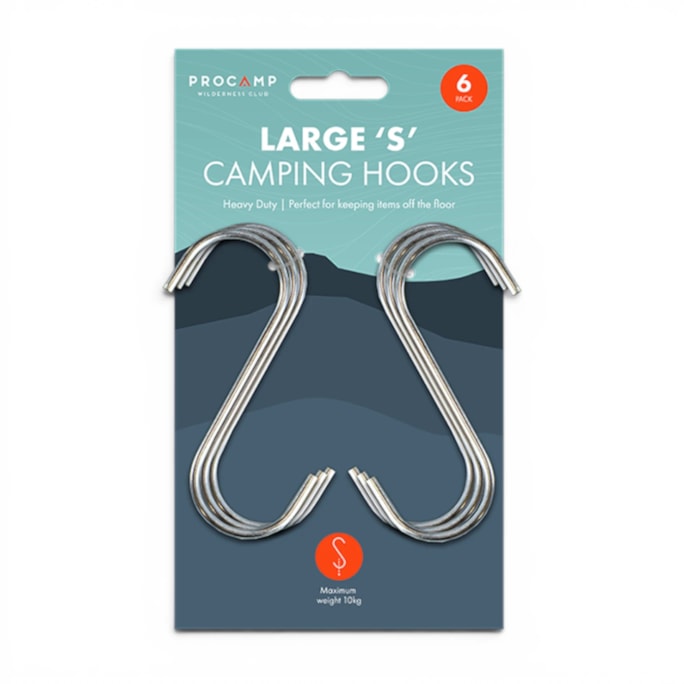 Wholesale Camping Large 'S' Hooks 6 Pack | Wholesale Direct Wholesale Camping Large 'S' Hooks 6 Pack | Wholesale Direct