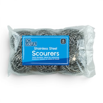 Wholesale Stainless Steel Scourers 6pk CDU | Wholesale Direct