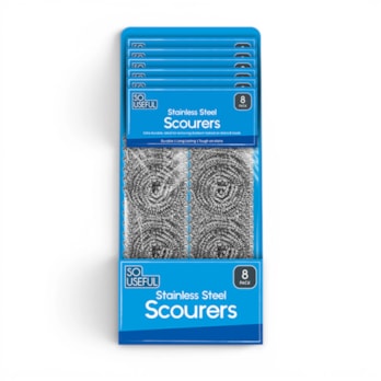 Wholesale Stainless Steel Scourers 8pk CDU | Wholesale Direct