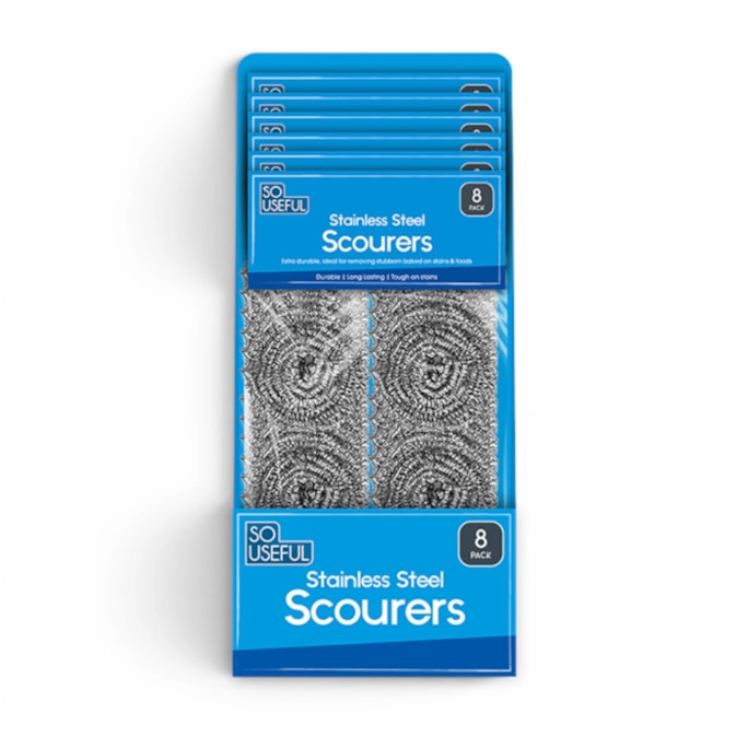 Wholesale Stainless Steel Scourers 8pk CDU | Wholesale Direct