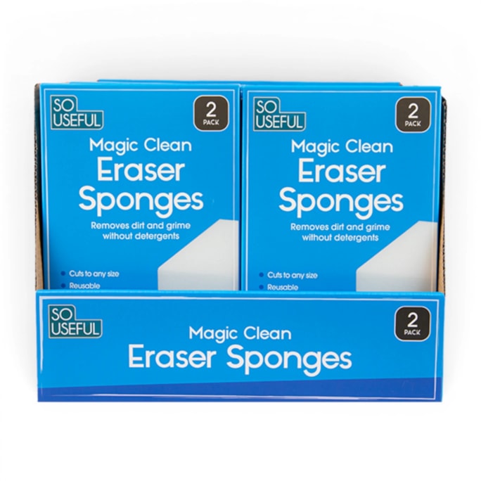 Wholesale Cleaning Eraser Sponge 2pk CDU | Wholesale Direct