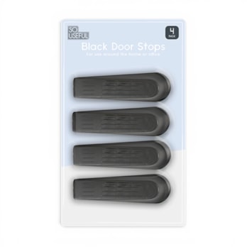 Wholesale Black Door Stops 4pk CDU | Wholesale Direct Wholesale Black Door Stops 4pk CDU | Wholesale Direct