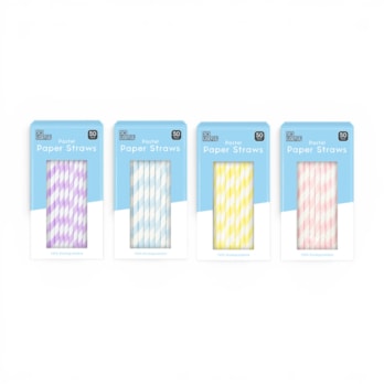 Wholesale Pastel Paper Straws 50pk CDU | Wholesale Direct