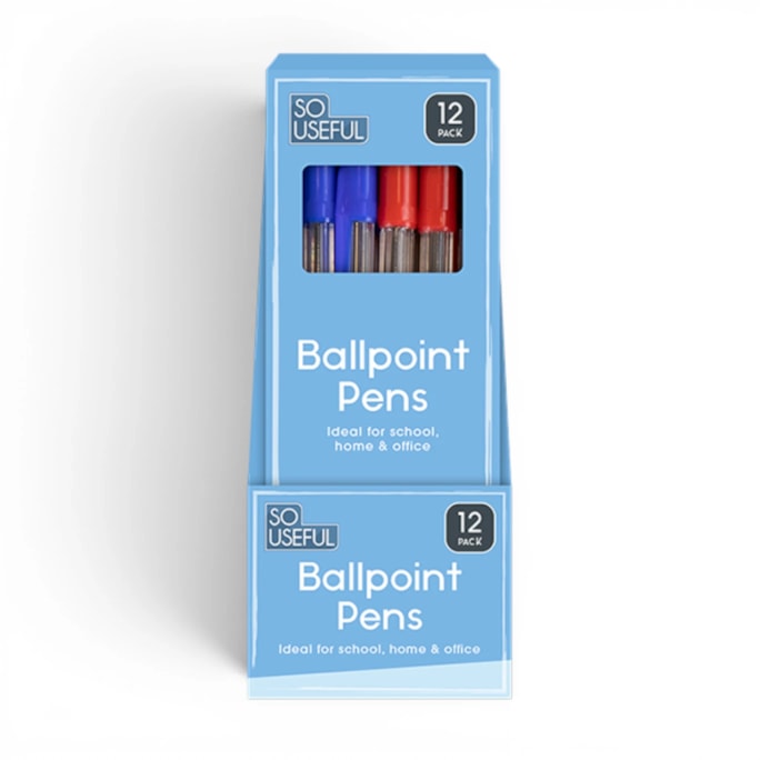 Wholesale Clear Barrel Ballpoint Pens 12pk CDU | Wholesale Direct
