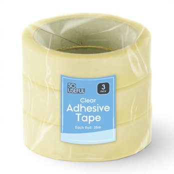 Wholesale Clear Adhesive Tape 3pk 25M CDU | Wholesale Direct Wholesale Clear Adhesive Tape 3pk 25M CDU | Wholesale Direct