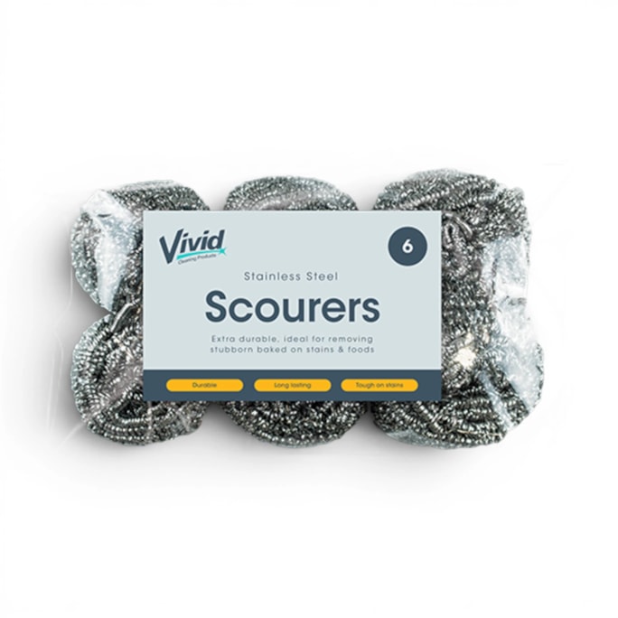 Wholesale Stainless Steel Scourers - 6 Pack | Wholesale Direct