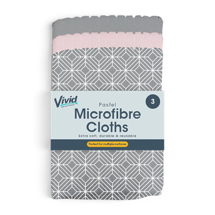 Wholesale Pastel Microfibre Cloths - 3 Pack | Wholesale Direct Wholesale Pastel Microfibre Cloths - 3 Pack | Wholesale Direct