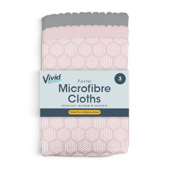 Wholesale Pastel Microfibre Cloths - 3 Pack | Wholesale Direct Wholesale Pastel Microfibre Cloths - 3 Pack | Wholesale Direct